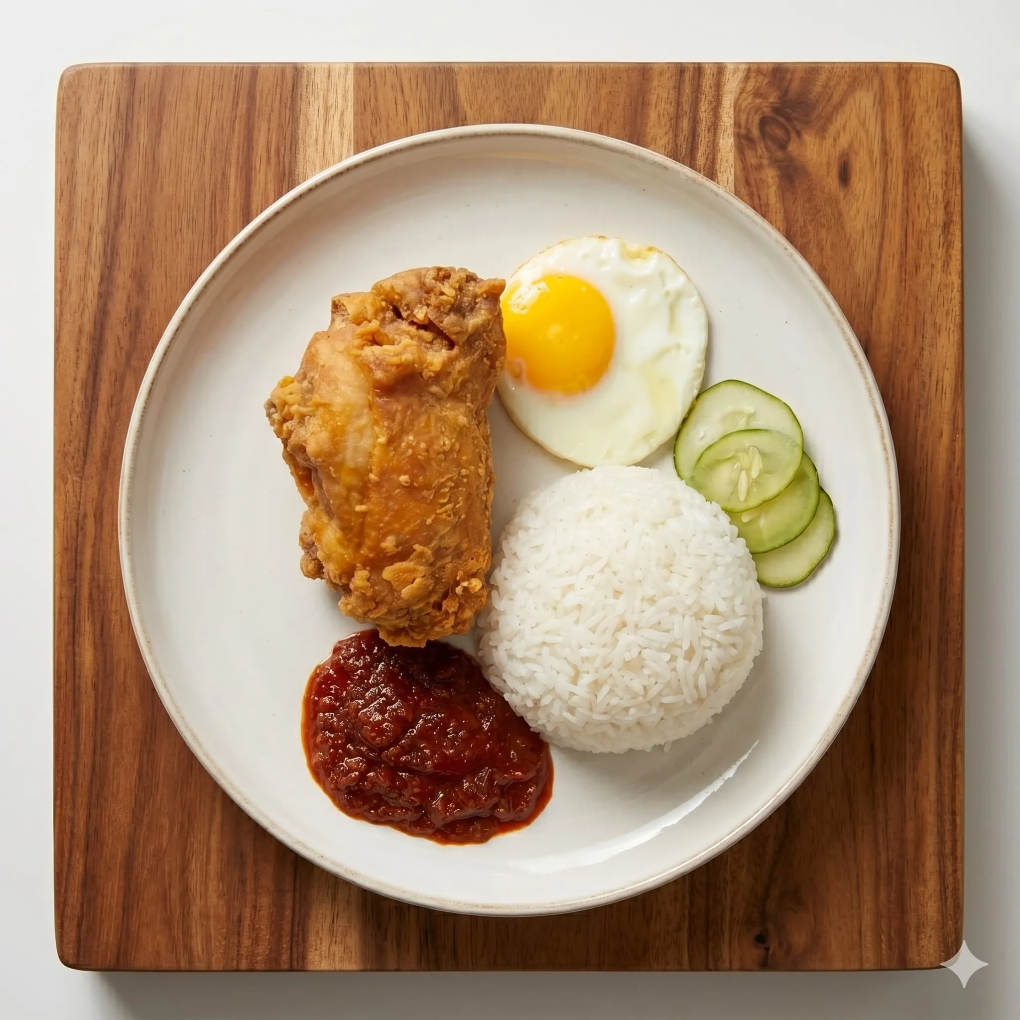 Sambal Crispy Chicken Rice (1pc)