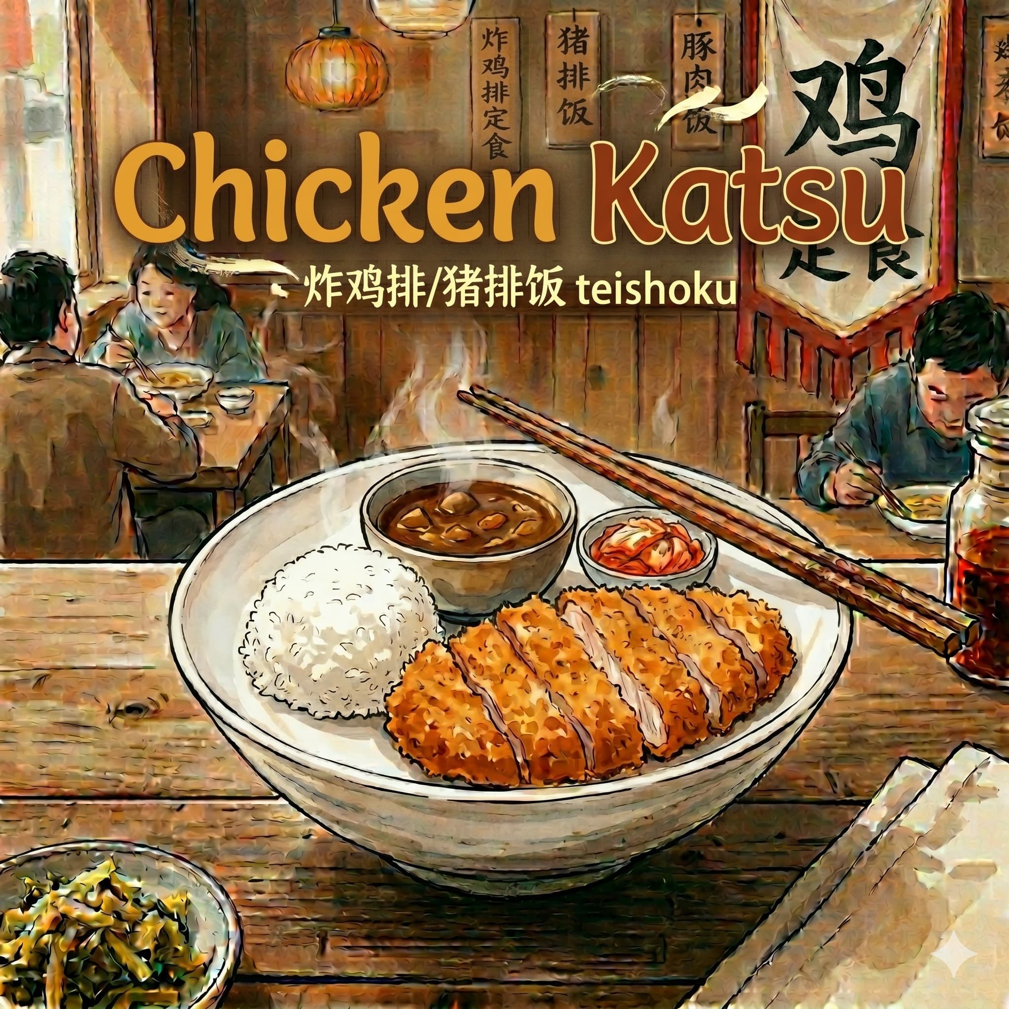 Crispy Chicken & Pork Cutlet Rice